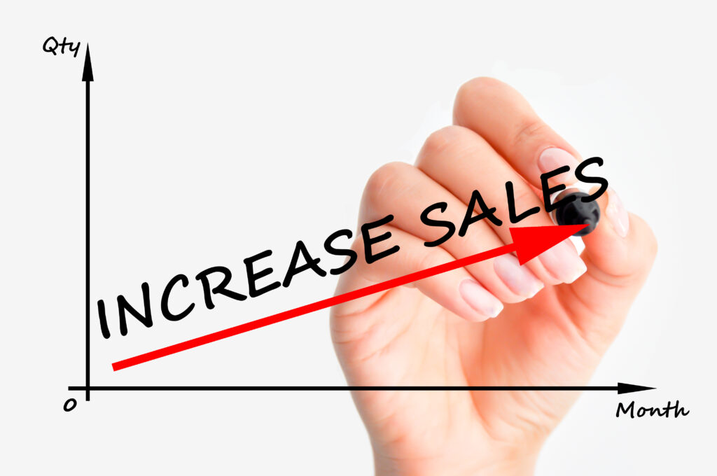 Graph that shows increasing sales over months